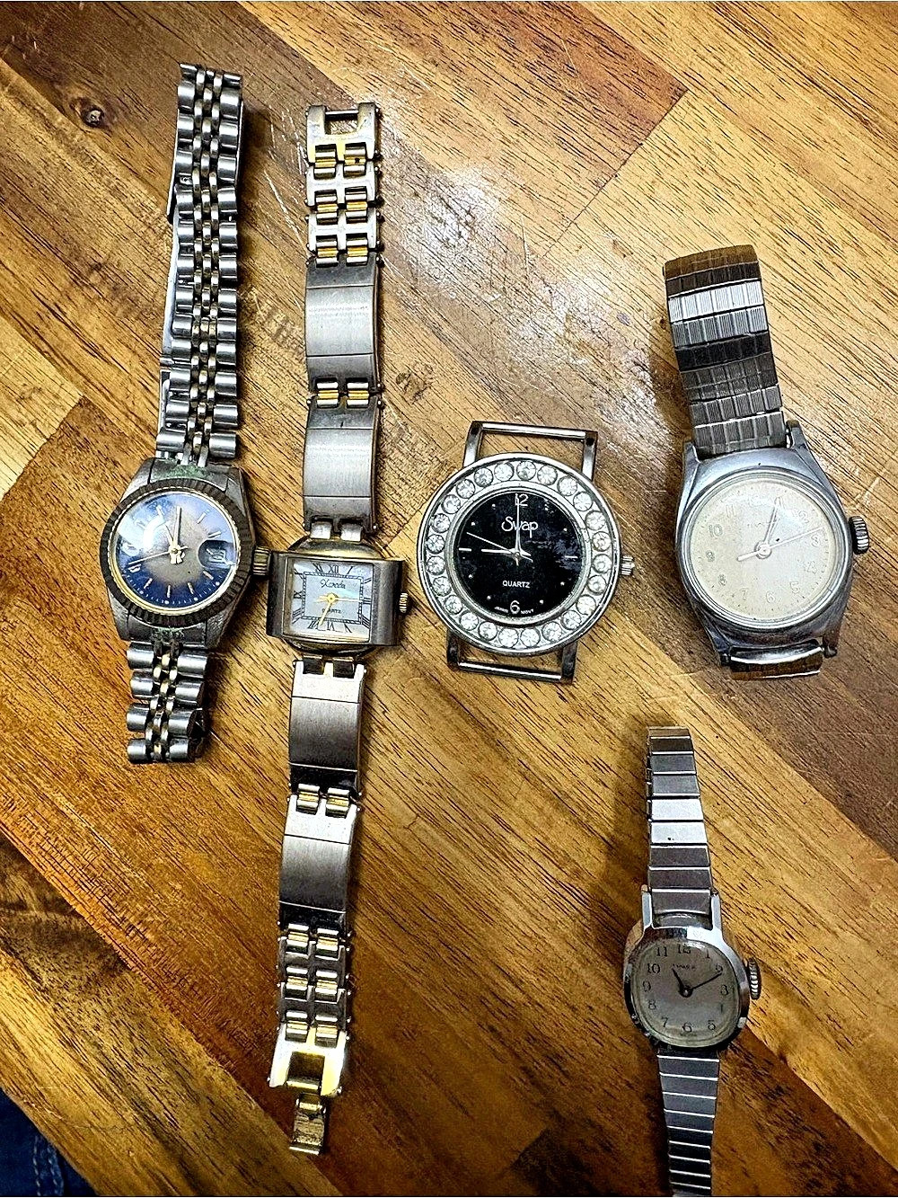 Timex Watch Lot Silver & Gold PROJECTS